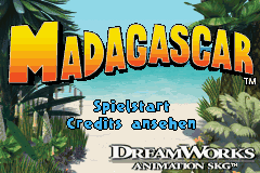 Madagascar and Shrek 2 title screen for GameBoy Advance